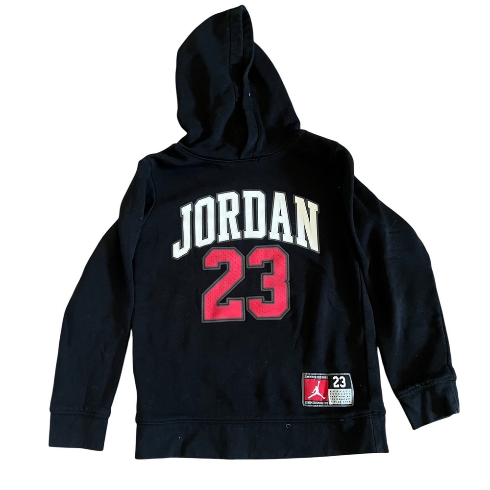 Jordan Kids 23 Hoodie Size Large 7 Black Cotton NBA Michael Jordan Cool kid